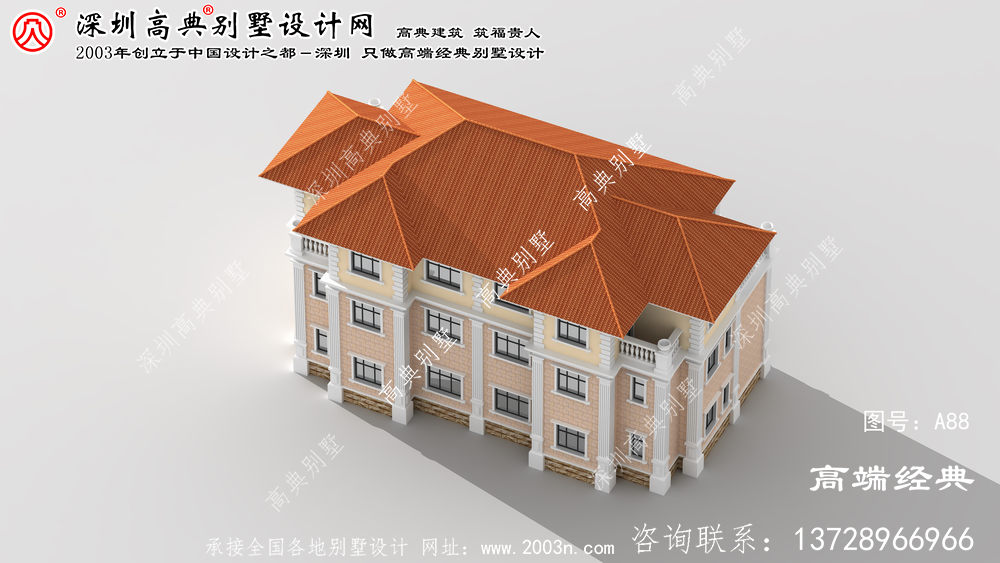 宿豫區(qū)豪華氣派的歐式風(fēng)格三層雙拼別墅設(shè)計(jì)圖