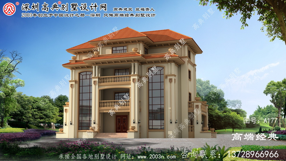 惠山區(qū)四層鄉(xiāng)村別墅的設(shè)計(jì)外觀時(shí)尚，布局經(jīng)典