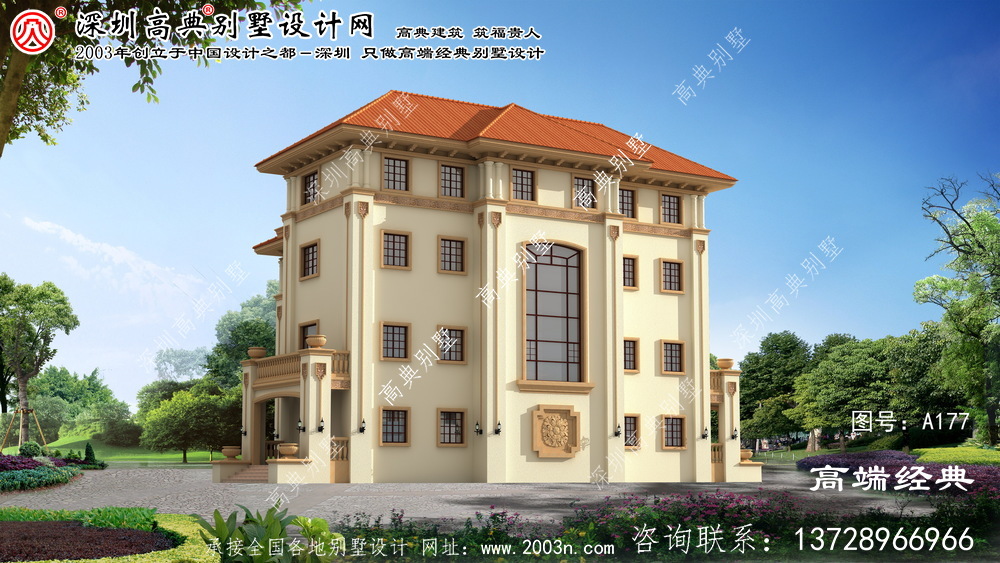 惠山區(qū)四層鄉(xiāng)村別墅的設(shè)計(jì)外觀時(shí)尚，布局經(jīng)典