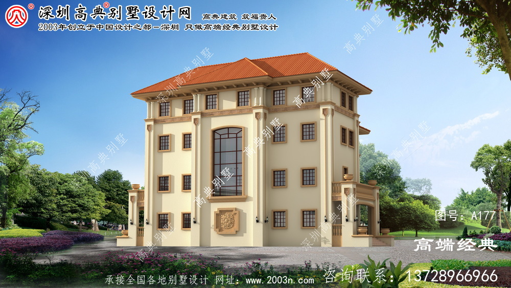 惠山區(qū)四層鄉(xiāng)村別墅的設(shè)計(jì)外觀時(shí)尚，布局經(jīng)典