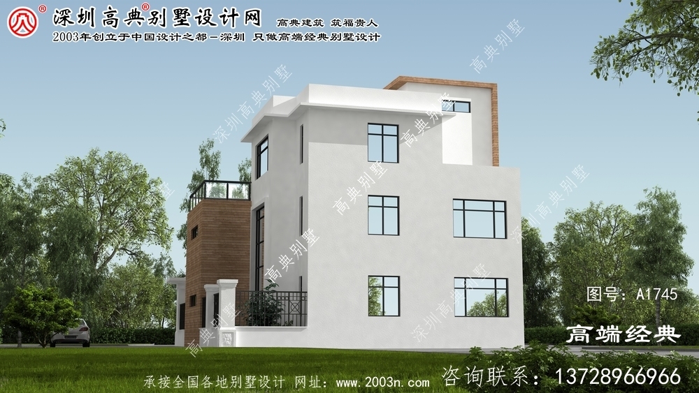 五寨縣帶車庫三層別墅設計圖你在農村的地位還會差？ 	