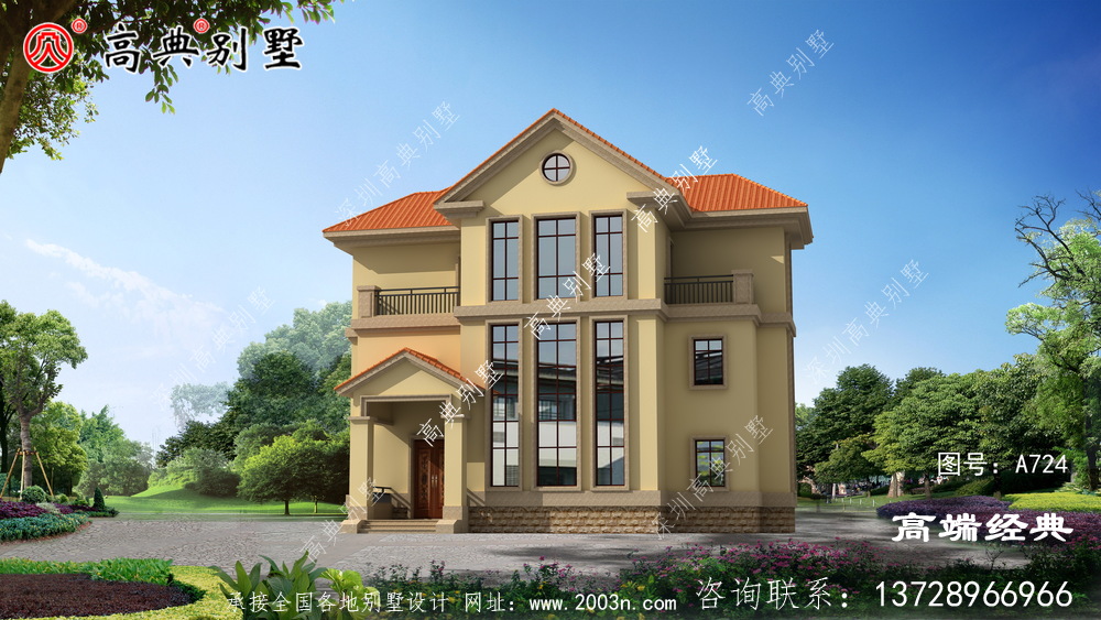 三層別墅設計效果圖大全	