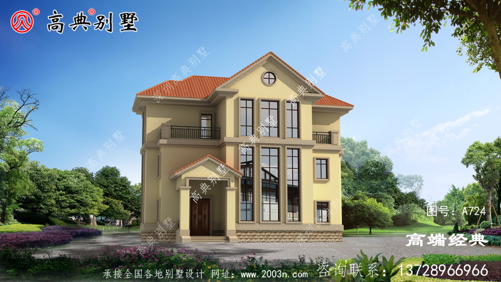 三層別墅設計效果圖大全	