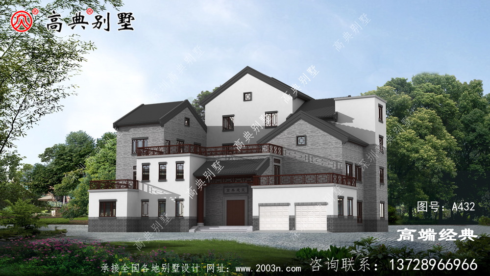 農村三層別墅坡屋頂設計既防水又隔熱	