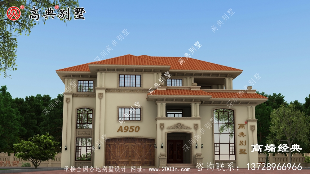 平度市農村三層樓房設計圖 ，外觀 時尚 ，新穎