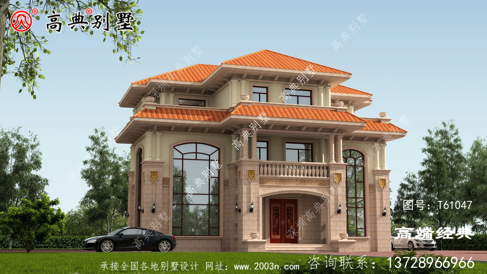 農村復式三層別墅南北通透采光十足，戶型方正