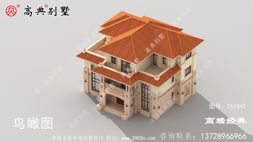 農村復式三層別墅南北通透采光十足，戶型方正