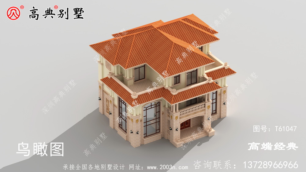 農村復式三層別墅南北通透采光十足，戶型方正
