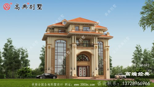 諸暨市最適合農(nóng)村自建的歐式別墅戶型方案圖，造價(jià)60-65萬(wàn)