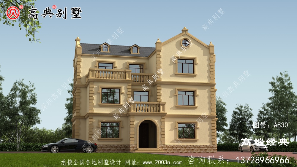 三層歐式自建房戶(hù)型簡(jiǎn)單布局好