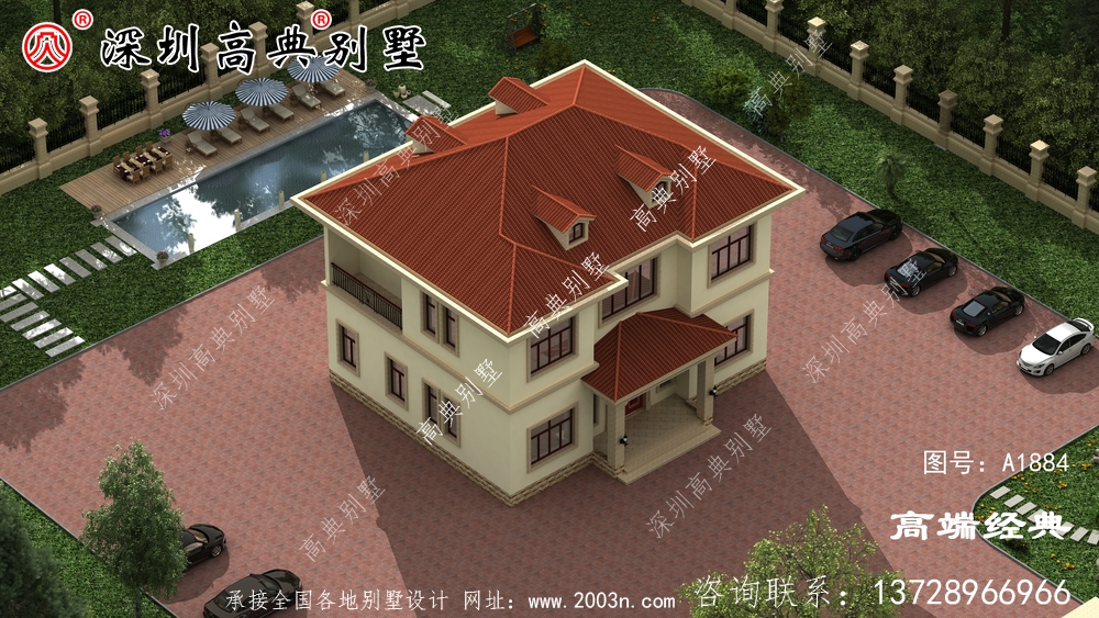 鄉村 小二樓別墅設計圖紙，款款 挑起 起居室 ，大氣 舒適 。