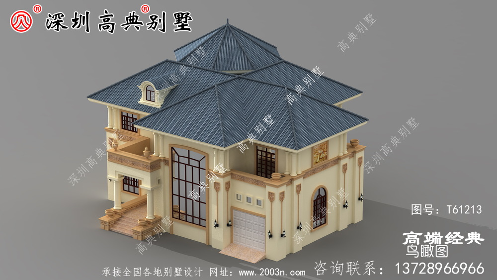 二層歐式別墅設計圖，外觀造型優雅，室內布局合理