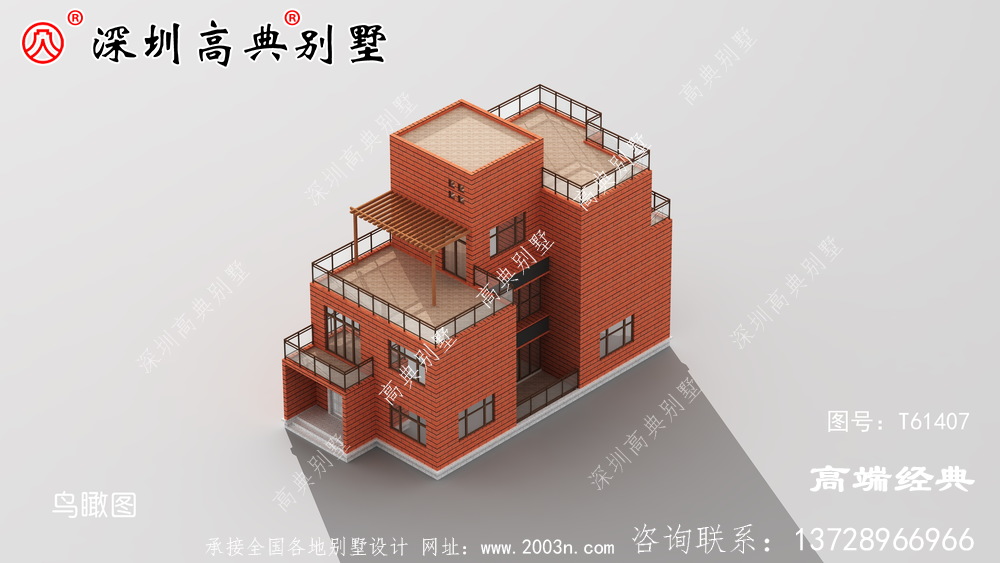 豪華三層別墅設(shè)計圖，外觀極其漂亮，配色新穎