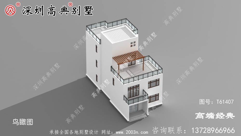 豪華三層別墅設(shè)計圖，外觀極其漂亮，配色新穎