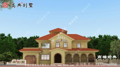 地中海風格，屋頂用橘色琉璃瓦裝飾更加有活力