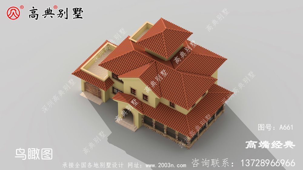 地中海風格，屋頂用橘色琉璃瓦裝飾更加有活力