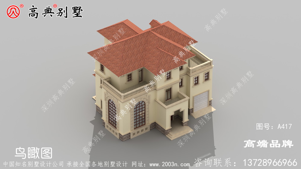 農(nóng)村三層歐式自建別墅，造型簡(jiǎn)單，布局緊湊，施工難度低